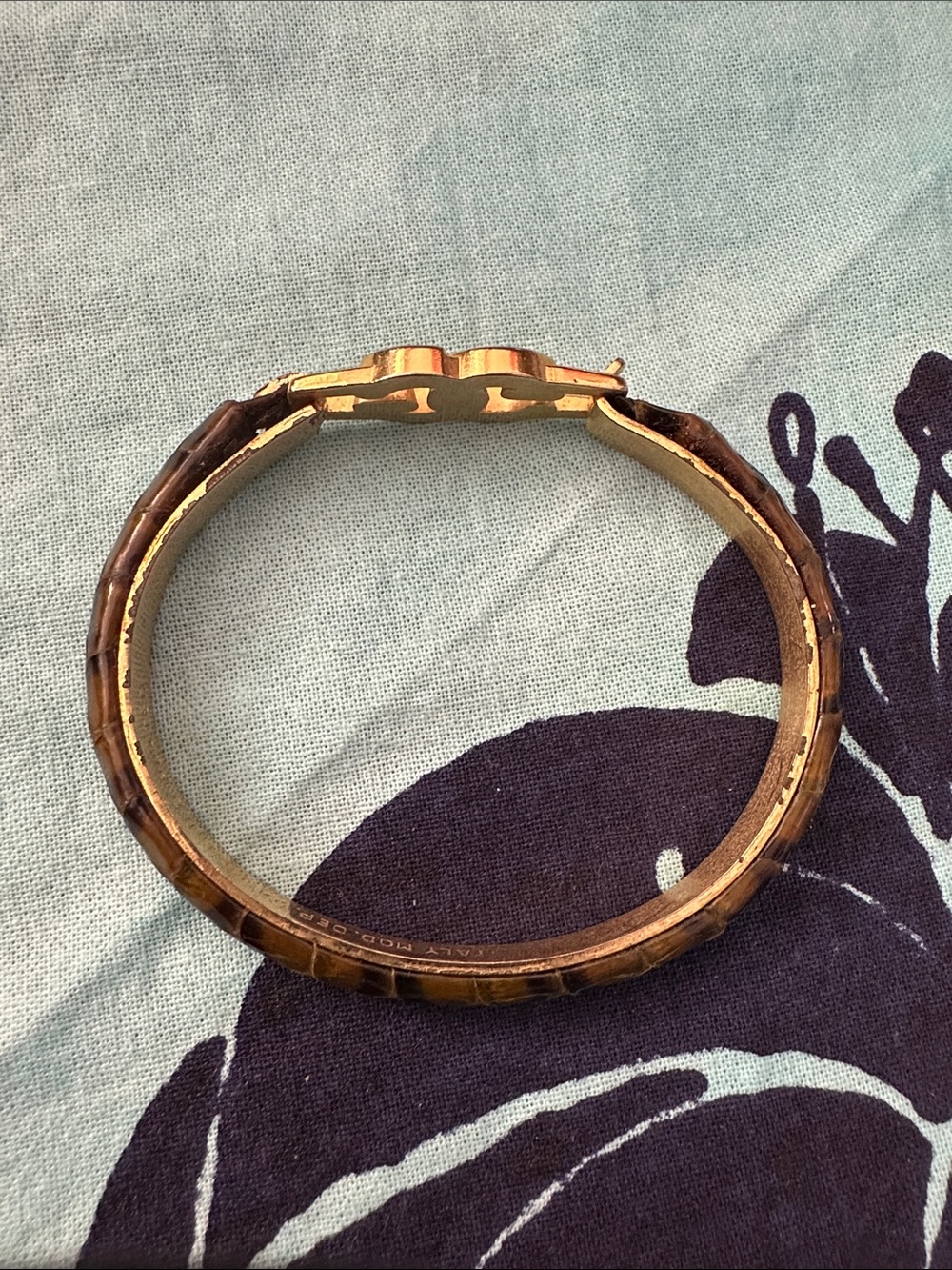Vintage Gucci  GG bracelet, Classic tortoise shell-style inlay in 24 KT plated. - Picture 3 of 5